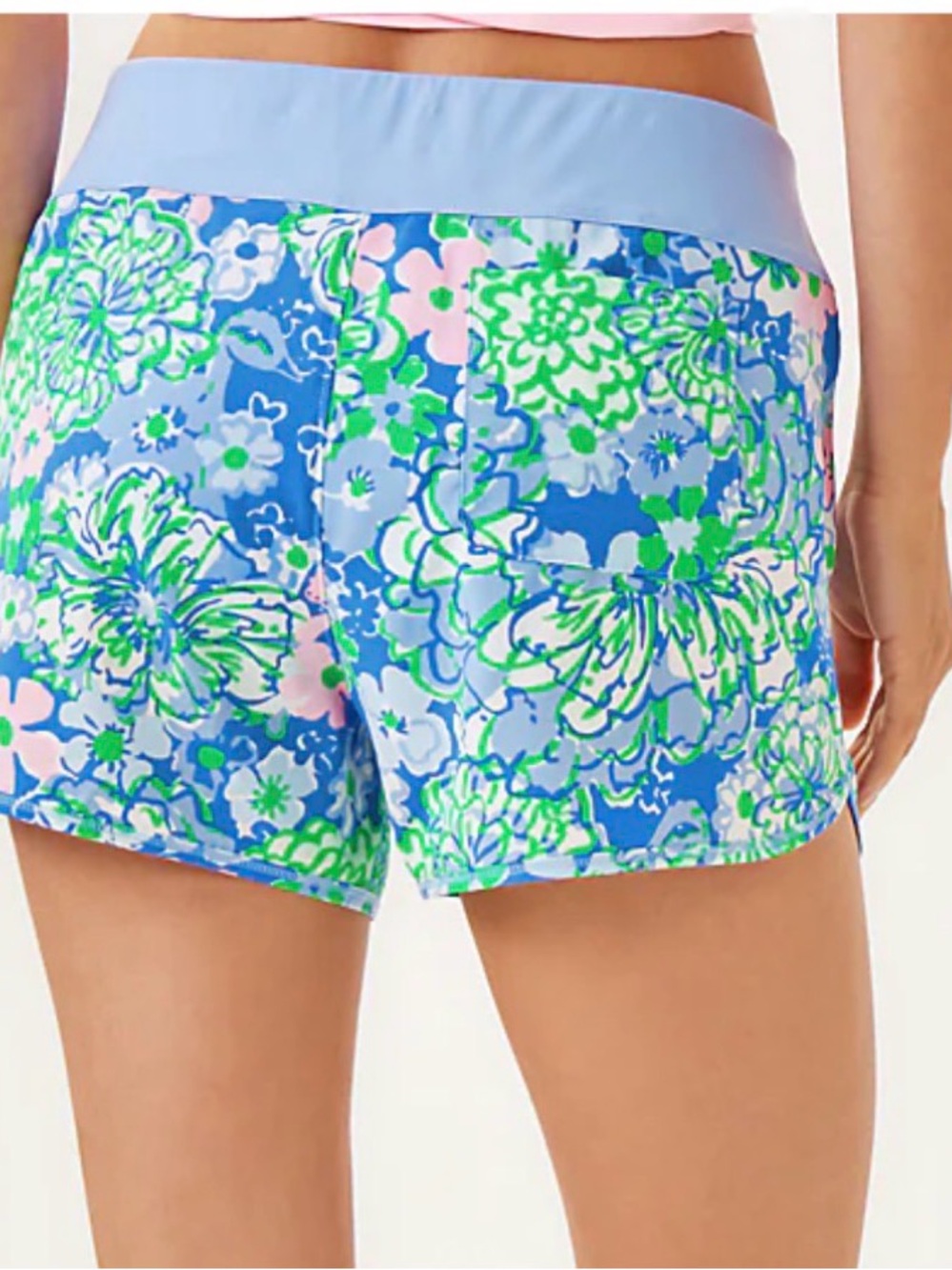 Lilly Pulitzer BICCI SHORT, SUNWASHED BLUE PLUMES IN BLOOM Size XL - Picture 2 of 6